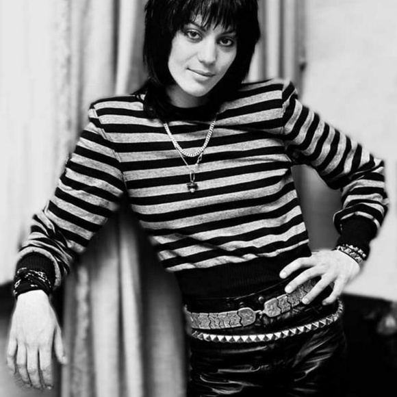 HELLZ BELLZ Born Bad Joan Jett Striped Top Sweatshirt Holiday 2008 HLZBLZ Shirt - Picture 1 of 14